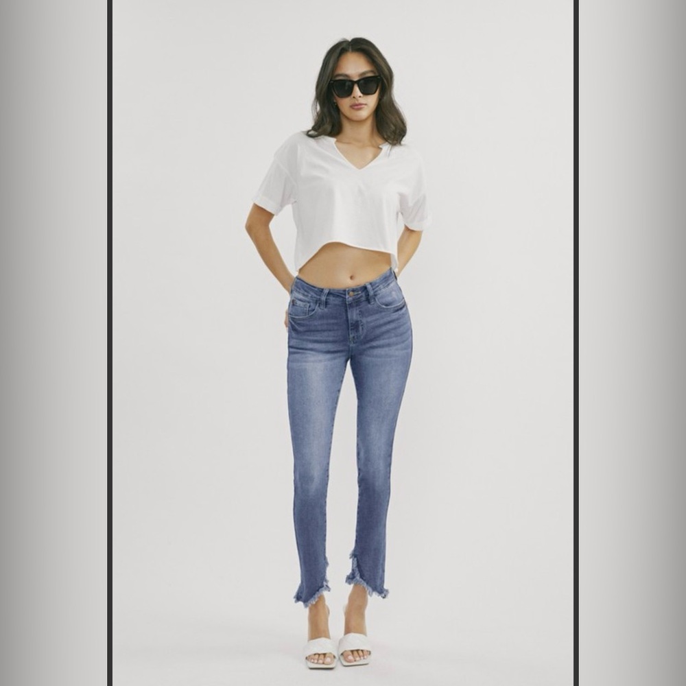 Women's Mid-Rise Blue Skinny Jeans - Nature Denim